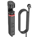 CRST Desk Clamp Power Strip | 3 Outlets + 3 USB (20W USB-C PD), 1020J Surge Protector, No-Drill Mount, 45° Flat Plug, 6ft Cord CRST