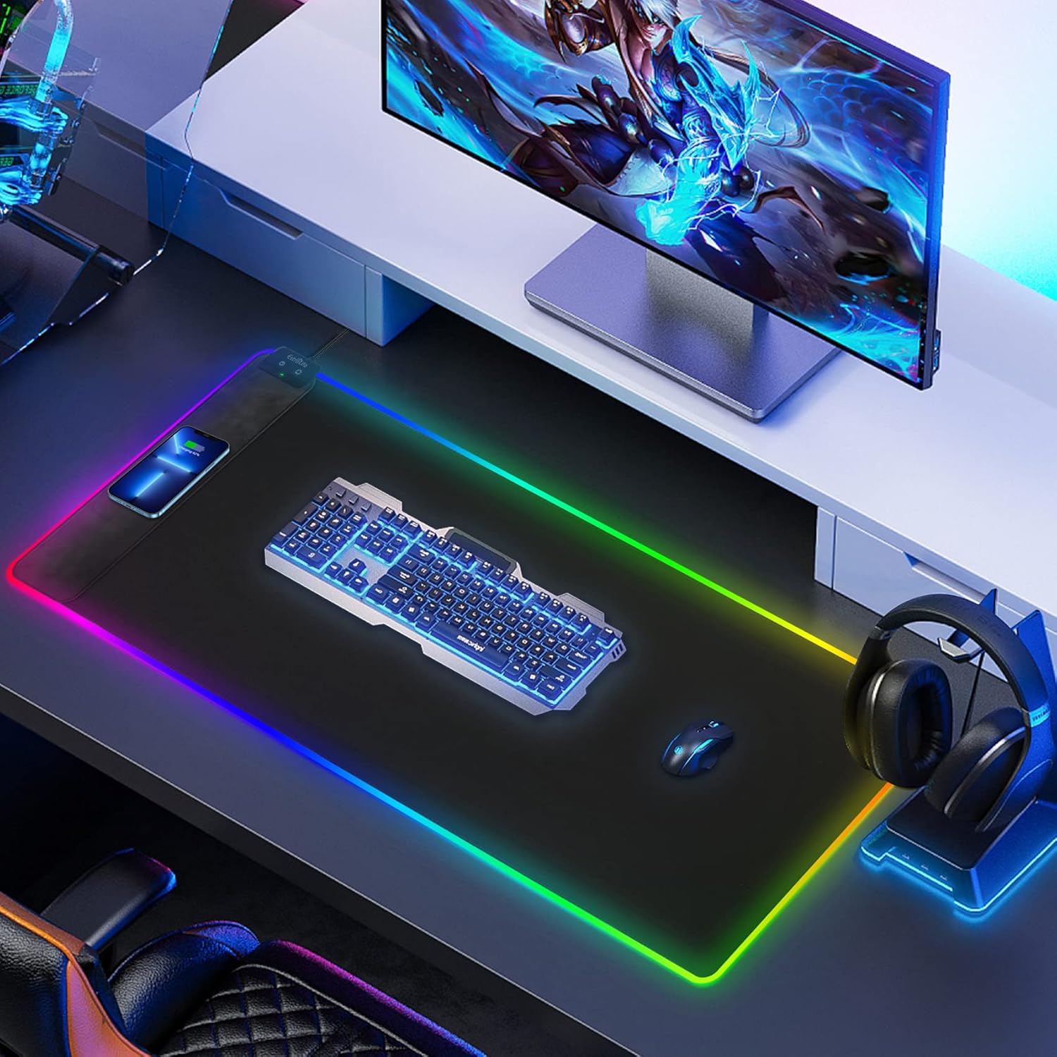 Wireless Charging RGB Gaming Mouse Pad Shop Clouds