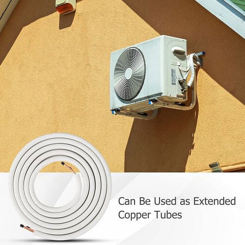 25 Feet Mini Split Line Set with 1/4 Inch and 1/2 Inch O.D. Copper Pipes Tubing Cloud’s Electronics Shop