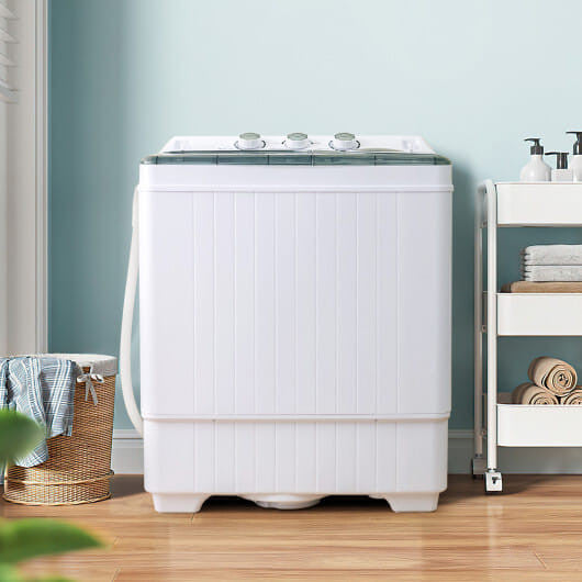Portable Twin Tub Washing Machine with Timer Control Cloud’s Electronics Shop