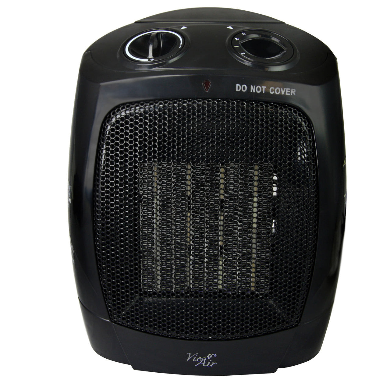 Vie Air 1500W Portable 2-Settings Office Black Ceramic Heater with Adjustable Thermostat VIE AIR