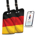 Smart Bag Security Tag - Germany Flag [Pack 2] Global Lost Recovery Service | 2800+ Airports worldwide