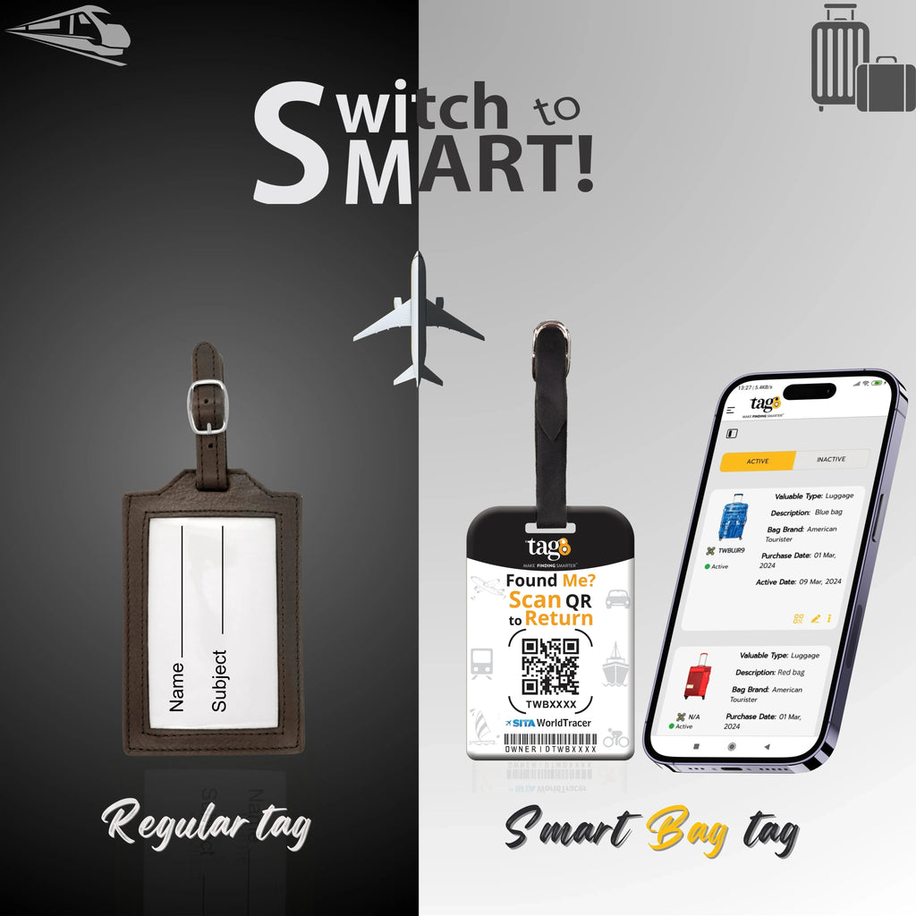Smart Bag Security Tag - Germany Flag [Pack 2] Global Lost Recovery Service | 2800+ Airports worldwide