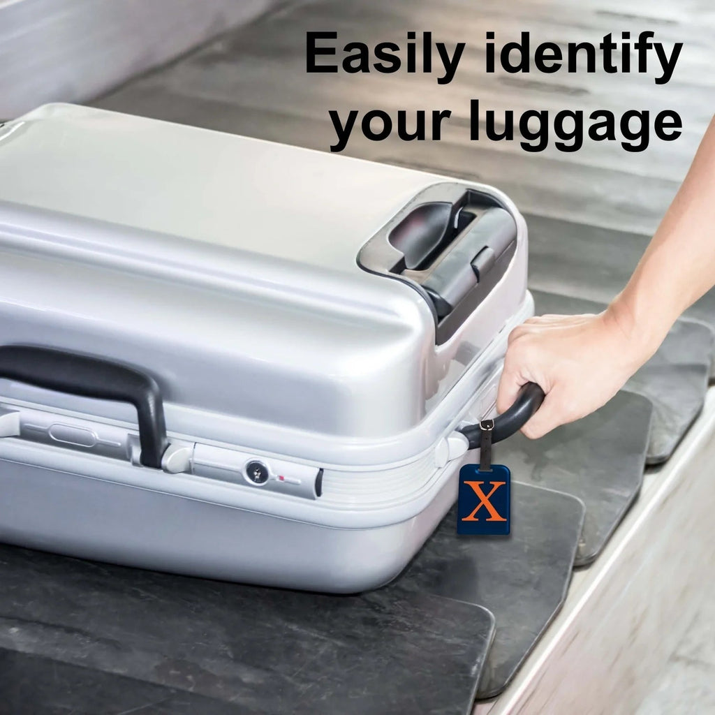 Initials Bag tag X  [pack 2] Global Lost Recovery Service | 2800+ Airports worldwide
