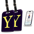 Initials Bag tag Y  [pack 2] Global Lost Recovery Service | 2800+ Airports worldwide