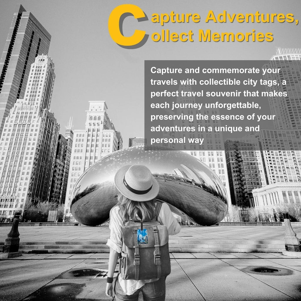 Smart Bag Security Tag - Chicago [Pack 2] Global Lost Recovery Service | 2800+ Airports worldwide