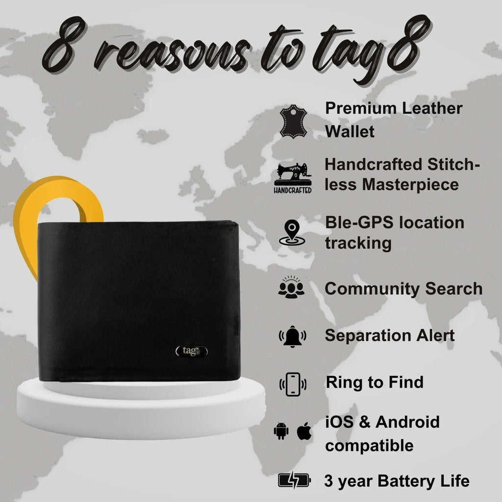 Smart Wallet (stitchless) Dolphin Tracker + Lost Recovery + RFID